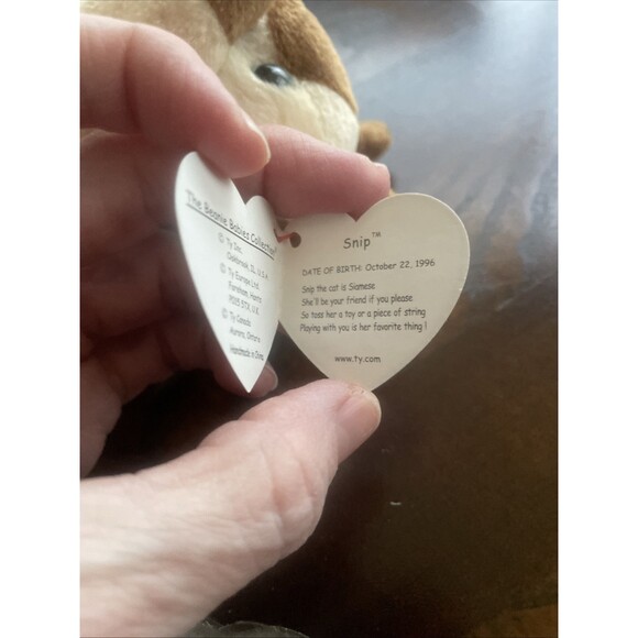 Ty Snip The Siamese Cat 1996 Beanie Baby Mint Tag With Tag Protector - Picture 3 of 13